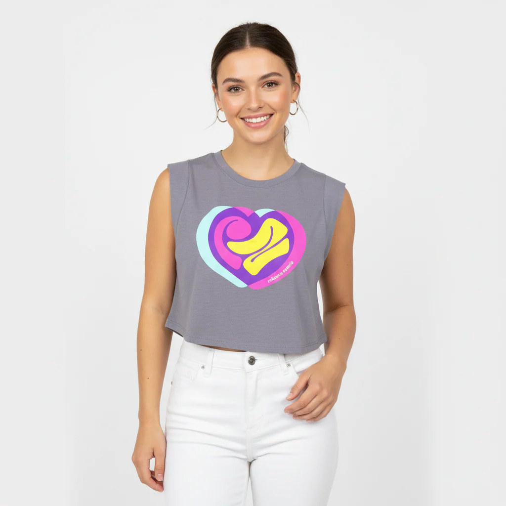 RZ Heart Crop Top Gray - Image 3