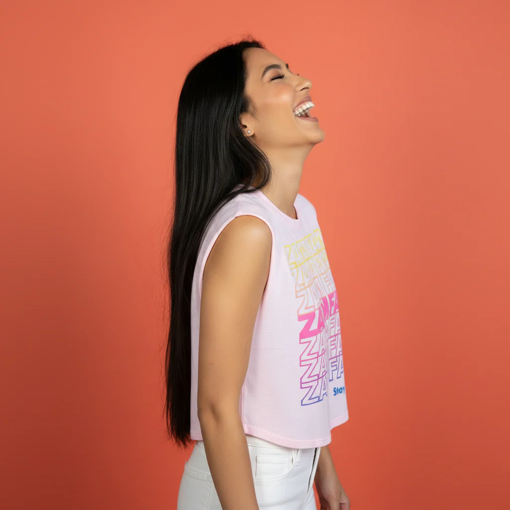 Zamfam Repeat Crop Top - Image 3