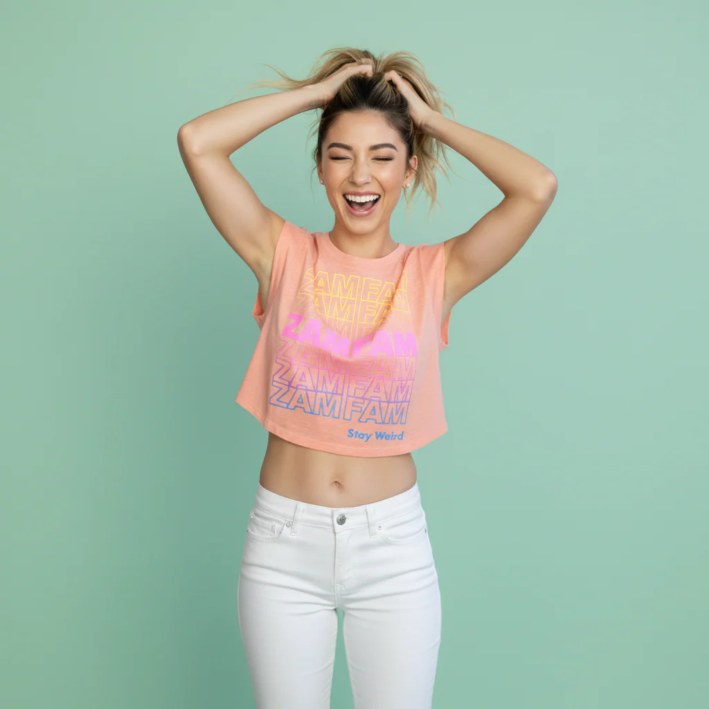 Zamfam Repeat Crop Top - Image 6